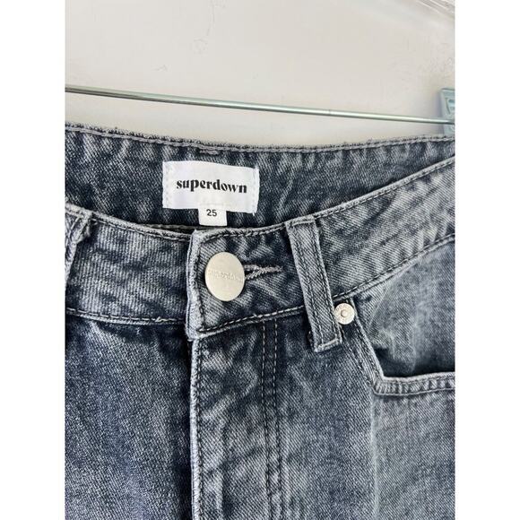 Superdown Revolve High Rise Button Fly Straight Leg Jeans 25 - Picture 4 of 6